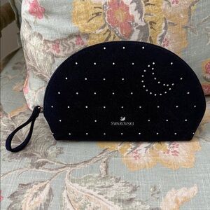 Swarovski Black Cosmetic Bag with Crystal Details
